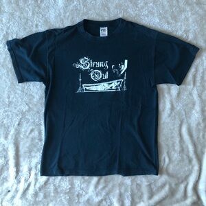 Strung Out Retro Band Tee in Black with Distressed Coffin Graphic in Size Large